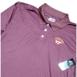 Russell Men's Virginia Tech Hokies‎ Polo Shirt Burgundy Size 2XL
